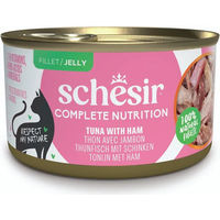 Produktbild von Schesir Katzen Nassfutter Thunfisch mit Schinken in Gelee 6x85g ohne Farb- und Aromastoffe sowie Konservierungsstoffe - 6 x 85 g