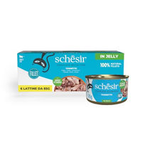 Produktbild von Schesir Katzen Nassfutter Thunfisch und Garnele Stückchen in Gelee Glutenfrei 6 x 85 g - 6 x 85 g