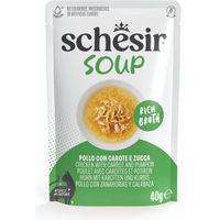 Produktbild von Schesir Katzen-Suppe Huhn mit Karotten und Kürbis Adult 12 x 40 g - 12 x 40 g