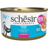Produktbild von Schesir Katzen-Suppe mit Thunfisch-Stückchen in Sauce für erwachsene Katzen 70g