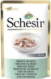 Produktbild von Schesir Katzenfutter Adult Thunfisch mit Goldbrasse 12x85g ohne Farb- und Aromastoffe