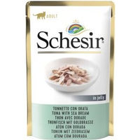 Produktbild von Schesir Katzenfutter Adult Thunfisch mit Goldbrasse 12x85g ohne Farb- und Aromastoffe