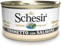 Produktbild von Schesir Katzenfutter Adult Thunfisch mit Lachs 12x85g Dose ohne Farb- und Aromastoffe