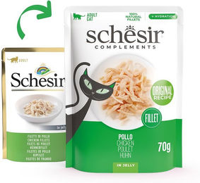 Schesir Katzenfutter Huhn in Jelly 12x70 g – Bild 1 von 2