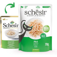 Produktbild von Schesir Katzenfutter Huhn in Jelly 12x70 g