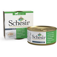 Produktbild von Schesir Katzenfutter Huhn Stückchen in Gelee für Adult 150g Dose mit hohem Fleischanteil und ohne Konservierungsstoffe
