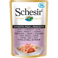 Produktbild von Schesir Katzenfutter Thunfisch Huhn mit Schinken 30x50g - 30 x 50 g