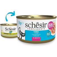 Produktbild von Schesir Katzenfutter Thunfisch in Brühe 12x70 g