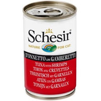 Produktbild von Schesir Katzenfutter Thunfisch mit Garnelen 140 g Dose ohne Farb- und Aromastoffe