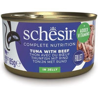 Produktbild von Schesir Katzenfutter Thunfisch mit Rind Stückchen in Gelee Adult 85 g - 24 x 85 g