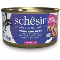 Produktbild von Schesir Katzenfutter Thunfisch mit Rind und Reis in Sauce 24x 85 g - 6 x 85 g