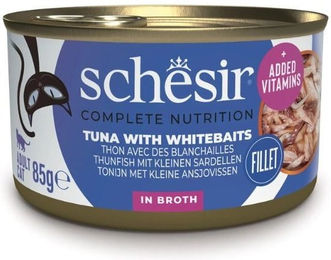 Schesir Katzenfutter Thunfisch und Fisch in Suppe ohne Farb- und Aromastoffe sowie Konservierungsstoffe 24x 85g - 6 x 85 g – Bild 1 von 3