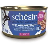 Produktbild von Schesir Katzenfutter Thunfisch und Fisch in Suppe ohne Farb- und Aromastoffe sowie Konservierungsstoffe 24x 85g - 6 x 85 g