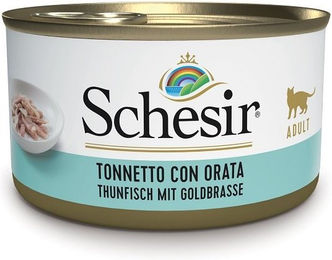 Produktbild von Schesir Katzenleckerli Thunfisch mit Goldbrasse in Gelee 85 g - 6 x 85 g