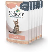 Produktbild von Schesir Kitten Katzenfutter Huhn Fisch Stückchen in Gelee 6 x 85 g - 6 x 85 g