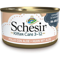 Produktbild von Schesir Kitten Katzenfutter Huhn mit Aloe in Gelee 24 x 85 g - 24 x 85 g