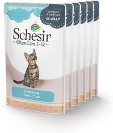 Schesir Kitten Katzenfutter Thunfisch Stückchen in Gelee 6 x 85 g - 6 x 85 g – Bild 1 von 2