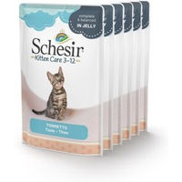 Produktbild von Schesir Kitten Katzenfutter Thunfisch Stückchen in Gelee 6 x 85 g - 6 x 85 g