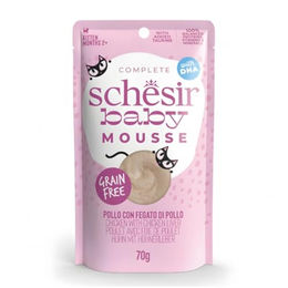 Schesir Kitten Mousse Huhn mit Hühnerleber getreidefrei 70 g - 12 x 70 g – Bild 1 von 3