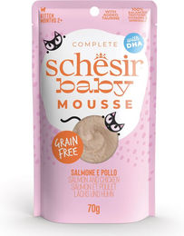 Produktbild von Schesir Kitten Mousse Lachs und Huhn getreidefrei 12 x 70 g