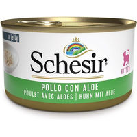 Produktbild von Schesir Kitten Nassfutter Huhn mit Aloe Vera Stückchen in Gelee 85g - 75 g