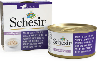 Schesir Natural Katzenfutter Huhn und Rind mit Reis Adult 24x85g - 6 x 85 g – Bild 1 von 2