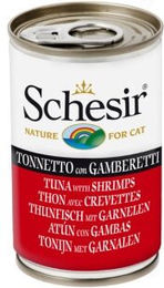 Produktbild von Schesir Natural Katzenfutter Thunfisch mit Garnelen 8x140 g ohne Farb- und Aromastoffe