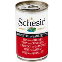 Produktbild von Schesir Natural Katzenfutter Thunfisch mit Garnelen 8x140 g ohne Farb- und Aromastoffe