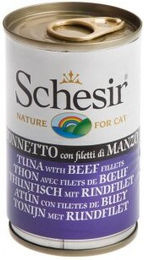 Produktbild von Schesir Natural Katzenfutter Thunfisch mit Rinderfilet 8x140 g ohne Farb- und Aromastoffe sowie Konservierungsstoffe