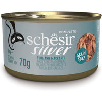 Produktbild von Schesir Silver Senior Katzen Mousse Thunfisch und Makrele 12 x 70 g - 12 x 70 g
