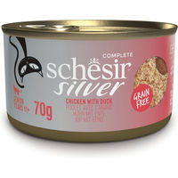 Produktbild von Schesir Silver Senior Katzenmousse Huhn Ente Thunfisch 12 x 70 g - 12 x 70 g