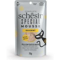 Produktbild von Schesir Special Exigent Katzen Nassfutter Mousse Huhn mit Ente Getreidefrei 12 x 70 g - 12 x 70 g