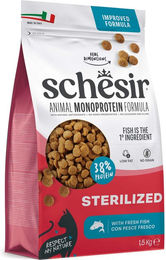 Schesir Sterilized Katzenfutter mit Fisch Light Monoprotein für erwachsene Katzen zur Gewichtskontrolle 3 x 1,5 kg – Bild 1 von 1