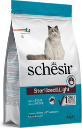 Produktbild von Schesir Sterilized Katzenfutter mit Fisch Monoprotein für erwachsene Katzen zur Gewichtskontrolle 1,5 kg - 1,5 kg