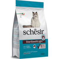 Produktbild von Schesir Sterilized Katzenfutter mit Fisch Monoprotein für erwachsene Katzen zur Gewichtskontrolle 1,5 kg - 1,5 kg