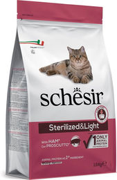 Produktbild von Schesir Sterilized & Light Katzenfutter mit Schinken Monoprotein hypoallergen 3 x 1,5 kg - 3 x 1,5 kg