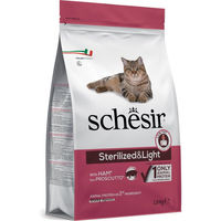 Produktbild von Schesir Sterilized & Light Katzenfutter mit Schinken Monoprotein hypoallergen 3 x 1,5 kg - 3 x 1,5 kg