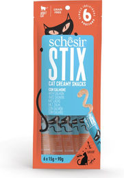 Produktbild von Schesir Stix Creamy Snacks Lachs für Katzen 90 g