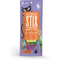 Produktbild von Schesir Stix Creamy Snacks Mixpaket für Katzen mit Huhn, Lachs und Ente 90 g