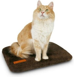 Schlitzohr Fensterbankliege Teddy Katzenkissen aus Plüsch Braun 51 x 36 cm – Bild 1 von 12