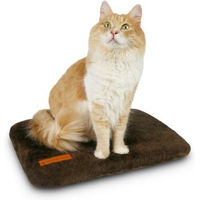Produktbild von Schlitzohr Fensterbankliege Teddy Katzenkissen aus Plüsch Braun 51 x 36 cm