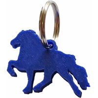 Produktbild von Schlüsselanhänger Islandpferd Karlslund aus Kunststoff Blau 3x4 cm