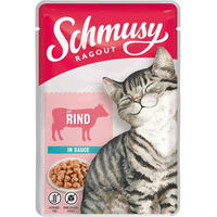 Produktbild von Schmusy Katzen Nassfutter Ragout mit Rind in Sauce getreidefrei Adult 22x100g