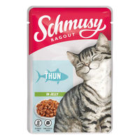 Produktbild von Schmusy Katzen Nassfutter Ragout mit Thunfisch in Jelly, getreidefrei, 22x 100g