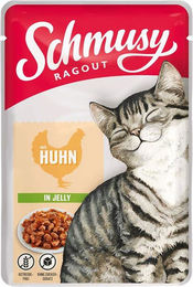 Schmusy Ragout Huhn in Gelee für Katzen Adult 22 x 100 g getreidefrei ohne Zucker - 22 x 100 g – Bild 1 von 5