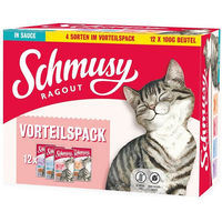 Produktbild von Schmusy Ragout in Sauce Katzenfutter Adult Getreidefrei Vorteilspack 48x100g