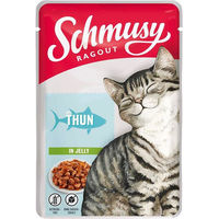Produktbild von Schmusy Ragout Katzenfutter Thunfisch in Gelee 22 x 100 g getreidefrei - 22 x 100 g