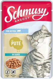 Produktbild von Schmusy Ragout Kitten Pute in Sauce getreidefrei 22x100g