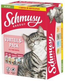 Schmusy Ragout Nassfutter für Katzen Adult Stückchen in Gelee 12x100 g getreidefrei ohne Zucker - 12 x 100 g – Bild 1 von 6