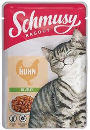 Produktbild von Schmusy Ragout Nassfutter Katze Adult Huhn in Gelee getreidefrei 22x100 g - 22 x 100 g